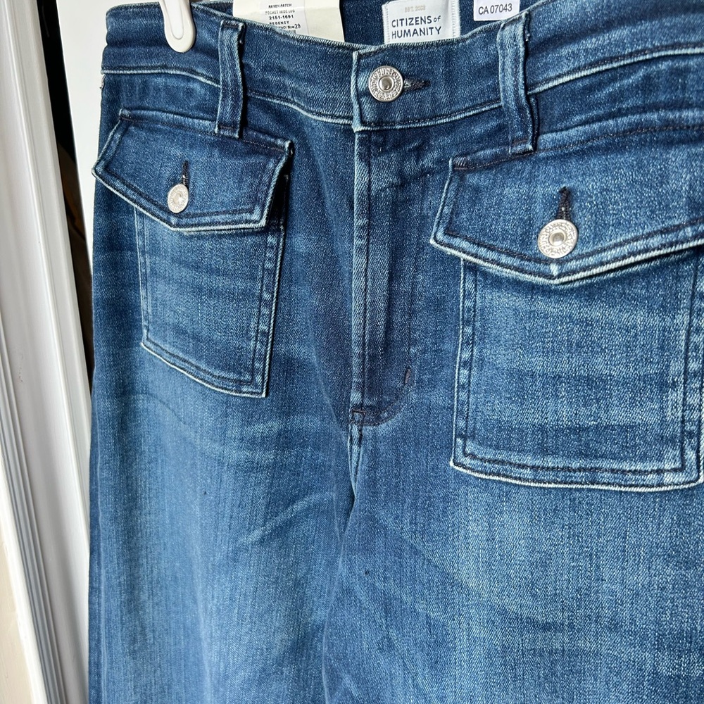 Citizens of Humanity Raven Patch Pocket Wide Leg Jeans Regency - Picture 6 of 13